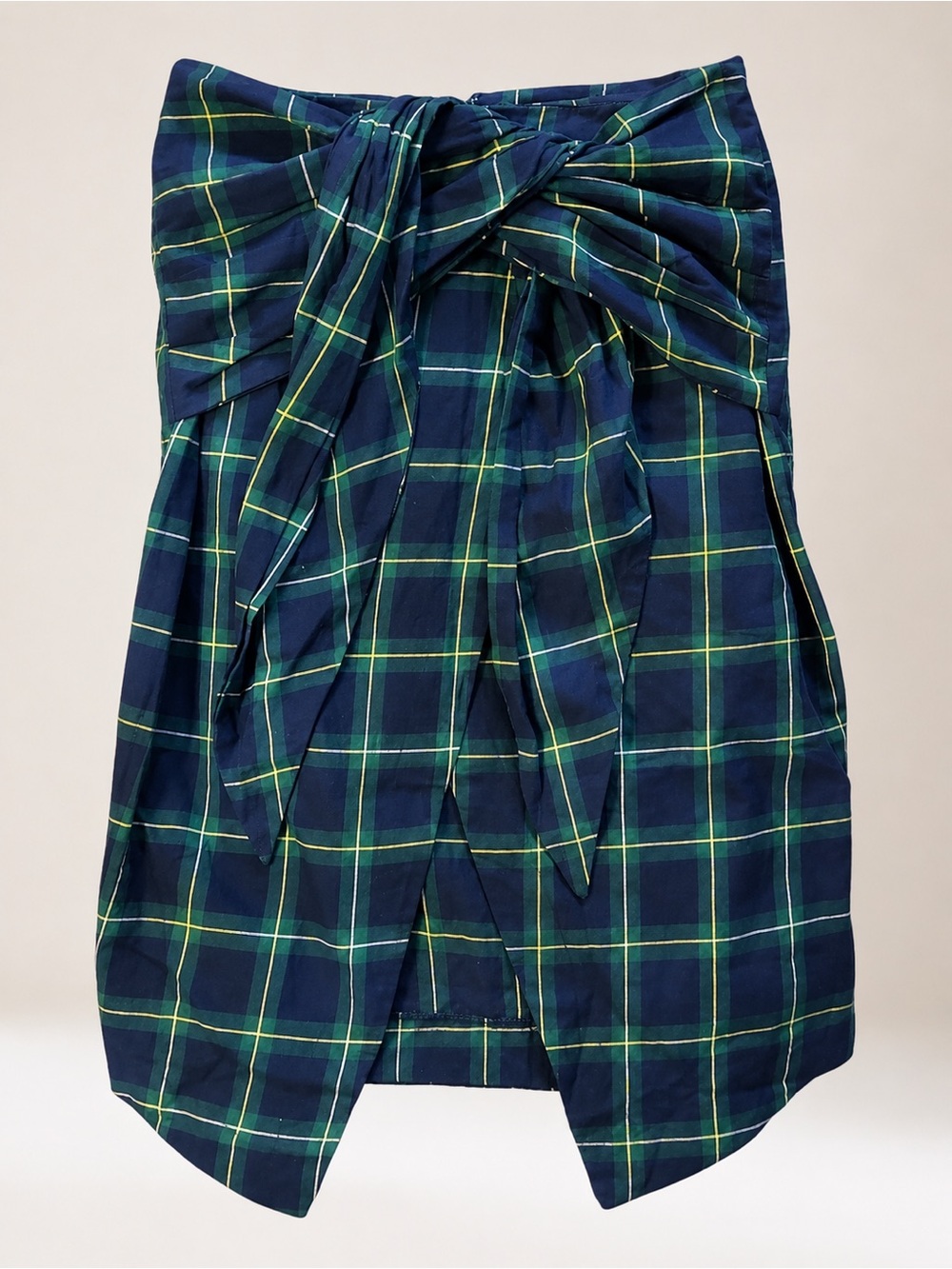 J.O.A. Los Angeles High Waist Plaid Tartan Midi Wrap Tie Pencil Skirt - XS / S - Picture 2 of 16